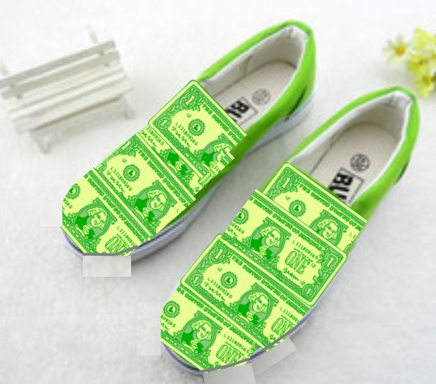 Shoes made out of money